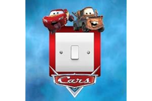 ELITEPRINT Cars Light Switch Surround Sticker Skin Theme Graphic Decal Bedroom Kids Boys Girls