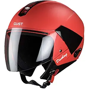 Steelbird SB-33 7Wings Gust Dashing Open Face Helmet with Plain Visor (Medium 580 mm , Red)