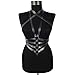 Produktbild Body Harness Belt Frauen-Punk-Taillengürtel PU-Leder einstellbar Körper Brust Halfter Hals rückenfrei Harness Gürtel mit Schnallen Ringe Rollenspiel Kostüm Clubwear Goth Dessous Dance Rave Wear