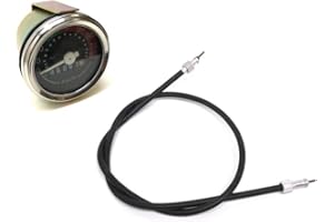 STREETPARTS24 48mm Tacho bis 80 km/h + 900mm Tachowelle Set passend für Kreidler Florett RS RMC Flory, Puch Maxi, Zündapp C GTS KS, Simson KR51 Star Sperber Schwalbe – M10 Gewinde, VDO Qualität