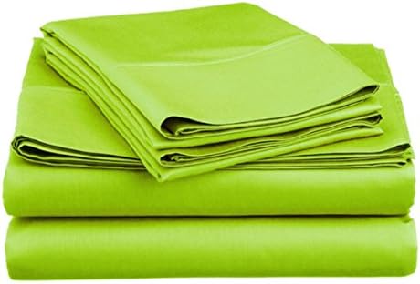 Hotel 5th Ave Super Bright Collection Microfiber Sheet Set, Lime, Queen, Set of 4