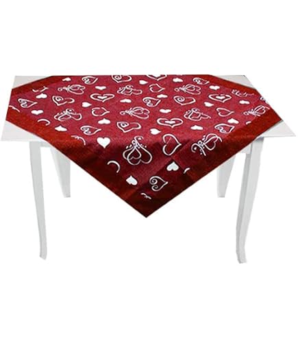 Centrotavola Russo Tessuti, Quadrato 90x90 Cm, Fantasia Ghirigori, Colore Bordeaux
