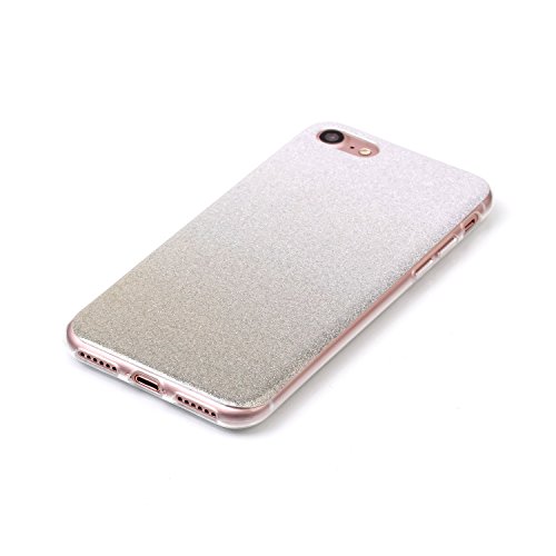 Für iPhone 7 Handyhülle,Zcro Glitzer Silikon Glitter Case Stoßfest Kratzfeste TPU Schutzhülle Schale Handytasche Hülle für iPhone 7 4.7 Zoll mit Frei Displayschutz (Silber) - 3