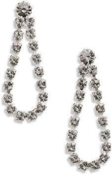 Clip On Earrings Swarovski Earrings - Crystal Vintage Style Diamante Earrings - Silver Plated