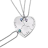 Bold N Elegant - Be Bold Inside & Elegant Outside Silver Plated BFF Pendant Chain Necklace for Men and Women - Combo of 3