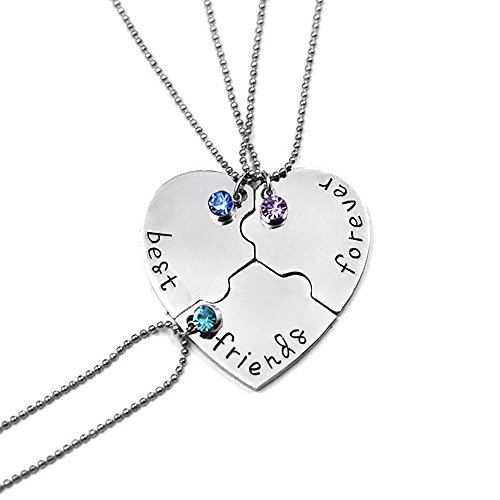 Bold N Elegant - Be Bold Inside & Elegant Outside Silver Plated BFF Pendant Chain Necklace for Men and Women - Combo of 3