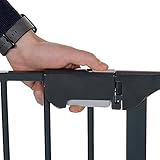 Metall Türschutzgitter Kaminschutz Absperrgitter Laufstall 1 Tür + 5 Seitenelemente + 2er Set Wandhalterung faltbar klappbar - 4