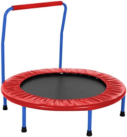 Greenhow Red Rebounder Trampoline with Handle, 36 Inch for Kids or Adults Jumping Indoor or Outdoor
