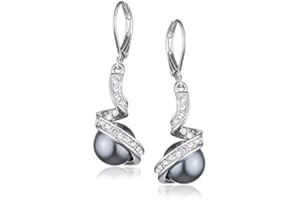 Vissen Boucles d'oreilles Pendantes Perle Femme en Zirconium Dormeuses Boucle oreille femme Fille Chic Bijoux Cadeau