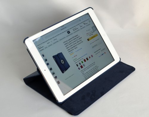 inShang Hülle für Apple iPad air ipad 5 ipad air1 ipad air (2013-2014 released), Edles PU Leder Tasche Hülle Skins Etui Schutzhülle Ständer Smart Case Cover für Tablet iPad air 1, Super Automatische Einschlaf-/Aufwach funktion, 360 Grad rotierende Schutzhülle mit Standfunktion + inShang Logo hochwertigen Stylus Eingabestift Stift - 4