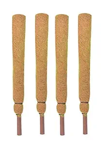 COIR GARDEN Coir Moss Stick/Coco Pole for Climbing Money Plants, Indoor and Outdoor Plants, 1.5 ft, 45 cm - Set of 4