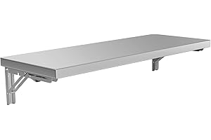 TAIMIKO Stainless Steel Shelf Folding Concession (120cm)-50kg Wall Mounted Serving Stand Shelves for Commercial Kitchens,Food Truck, Trailer Windows Restaurants, Laundry & Utility Rooms