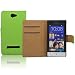 Produktbild Grün PU Leder Schutz Hülle Brieftasche Etui Case Für For HTC Windows Phone 8S