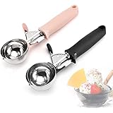 Ice Cream Scoop, Stainless Steel, Trigger Release and Comfortable Handle, Cookie Dough Scooper, ice Ball Spoon, for Fruit Mas