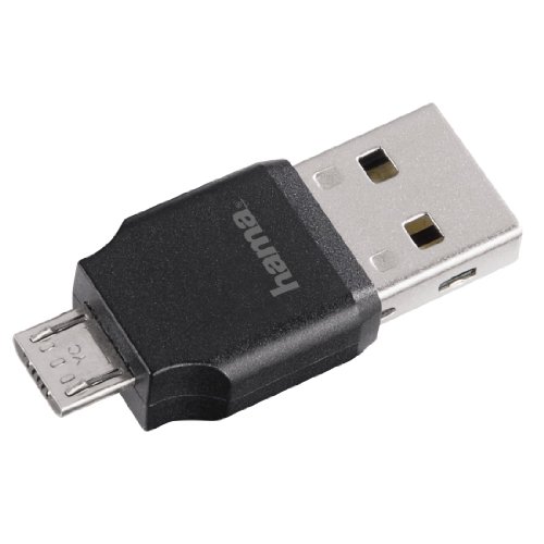 Hama Kartenleser für Smartphone/Tablet (nur 35mm groß, passend fürmicroSD/HC/XC, USB 2.0) schwarz