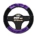 Produktbild Upgrade4cars Auto-Lenkradbezug Plüsch Lila Schwarz | Lenkradhülle aus Lamm-Fell Imitat in Universal Größe | 37-39 cm | Auto Innenraum Zubehör | Passende Geschenke für Frauen (6 Violett)