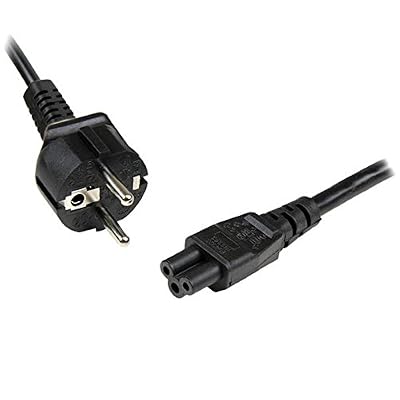 StarTech.com PXTNB3SEU2M Câble d'Alimentation en Trèfle Portable avec Alimentation Tripolaire CEE7 Mâle vers IEC 320 C5 Femelle 2 m Noir