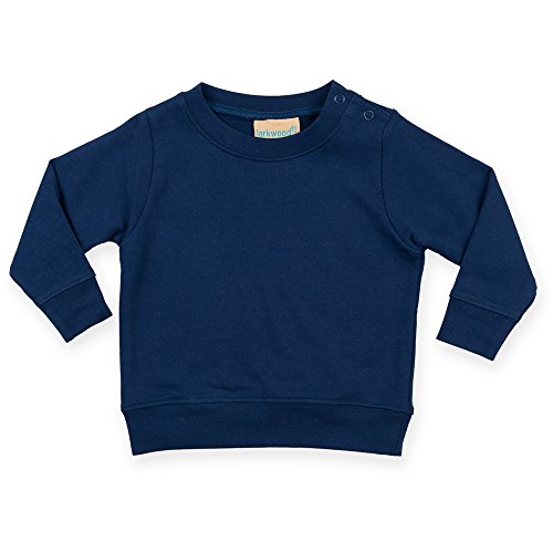 Larkwood Childrens Crew Neck Sweatshirt With Shoulder Poppers Navy