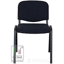 Sedia Da Ufficio Stil Sedie Venere - Poltrona Imbottita In Tessuto Nero Per Attesa E Conferenze - Foto 6