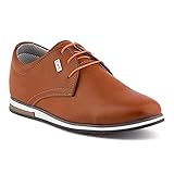  Fusskleidung Herren Business Schnürer Casual Halb Sneaker Schuhe Anzugschuhe Camel EU 42