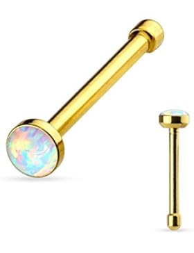 Paula & Fritz® Unisex Nasenstecker aus Chirurgenstahl Edelstahl 316L mit PVD-Überzug Gelbgold. Schwarz. Roségold...