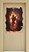 Produktbild Verdunkelter Dämon des Feuers Kunst Pinsel Effekt Holzdurchbruch im 3D-Look , Wand- oder Türaufkleber Format: 92x62cm, Wandsticker, Wandtattoo, Wanddekoration