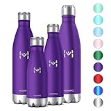 HOMPO Bouteille d'eau en Acier Inoxydable Bouteille Isotherme 350ml/ 500ml/ 750ml/ 1L isolée à Double paroi，Bouteille Thermos sans BPA & ecologique,résistance aux Rayures, Facile à Nettoyer