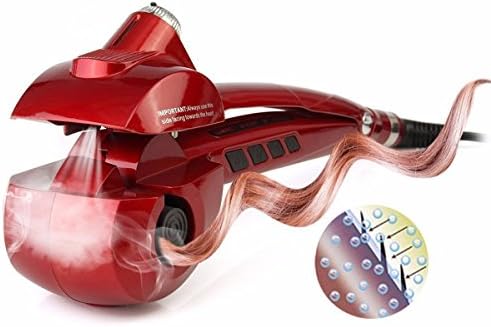 Wende Automatic Hair Steam Curler with ceramic heater and LED digital display (red)