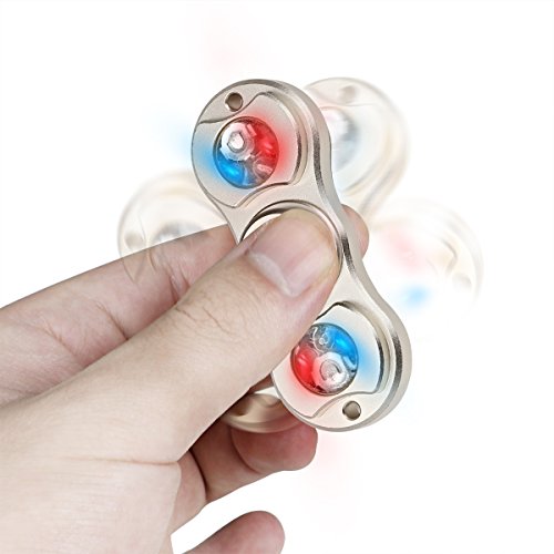 LED Hand Spinner Toy, KIPTOP Aluminum Finger Toy Fidget Handspinner Stress Reducer for Adult Children (Gold) LED Hand Spinner Toy, KIPTOP Aluminum Finger Toy Fidget Handspinner Stress Reducer for Adult Children (Gold)