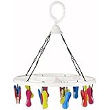Lakeland Small & Socks Hanging Dryer Airer with 16 Soft Grip Pegs