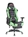 Produktbild Top Gamer Ergonomische Fußstütze Computer Gaming Hohe Rückenlehne Drehstuhl Büro Stuhl mit Anpassung Kopfstütze und Lendenwirbelstütze Racing Stuhl (Grüne)