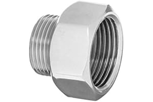 PLUMBING4HOME Invena per Tubi di riduzione Collegamento Cromo Femmina x Maschio 1/2"x 3/8"