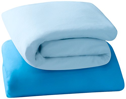 Preisvergleich Produktbild Clevamama Baumwolle Spannbettlaken Reisebett 68x97cm, Blau