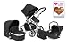 BLACK CARRERA SPORT 3-in-1 Baby Travel System/Pushchair/Pram/Buggy/Stroller