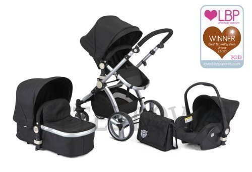 BLACK CARRERA SPORT 3-in-1 Baby Travel System/Pushchair/Pram/Buggy/Stroller
