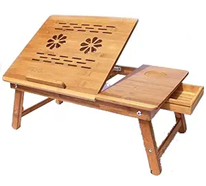 Gadgetbucket Portable Foldable Wooden Laptop Notebook E-Table Without Fan