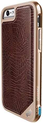 X-Doria Defense Lux Rugged [Military Grade Drop Protection] TPU Case with Aluminum Rail Bumper Case for iPhone 6s Plus &amp; iPhone 6 Plus (5.5 Inch) (Brown Croc)