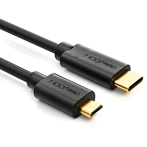 deleyCON 0,5m USB Kabel / Stecker Typ 3.1 / C auf micro USB / USB 2.0 Speed / Ladekabel Datenkabel / für z.B. Smartphone / Tablet / Notebook / Ladegerät – Schwarz - 2