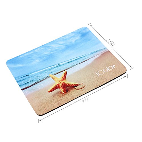 iColor 9 „x 7,5“ Zoll Anti-Rutsch-Gummi-Basis Mauspad, Computer Spiel MausPads Optimale Performance für Spiele Kompatibel mit allen Maustypen, 2er-Set - 2