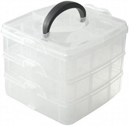 1 x 3 Tier Adjustable Bead Craft Jewellery Tool Storage Organiser, with 18 Compartments, Container Box