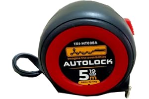 Sastaacha 5 Meter Measuring Tape Auto Lock Inch Tape With Unbreakable ABS Covered Body (black & Red)