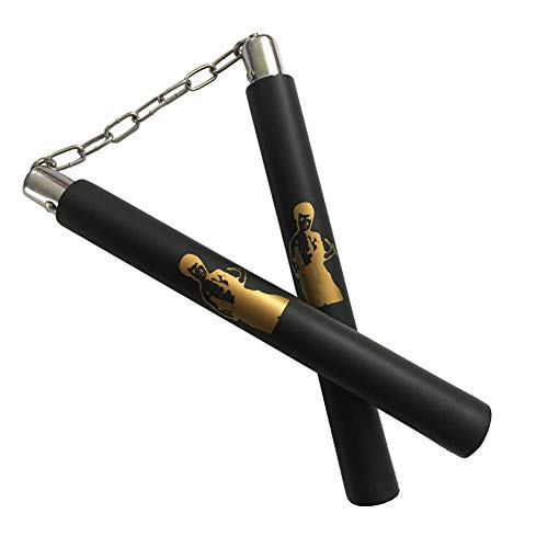 Hotmall Mousse Nunchaku Rembourré Pratique Entraînement Nunchucks Arts Martiaux pour Débutants Enfants, Bruce Lee