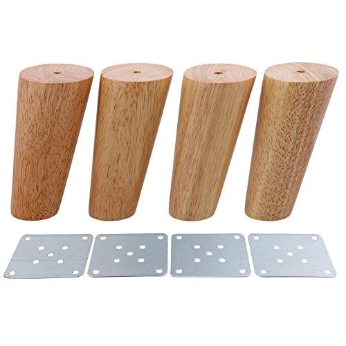 Doublelife Furniture Legs Patas de Madera para Muebles oblicuas Cónicas