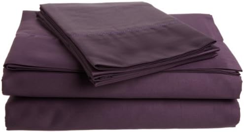Tuscany Fine Italian Linens Milange 300 Thread Count Egyptian Cotton Sateen Cal King Sheet Set, Purple