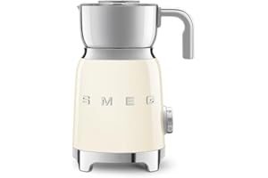 Smeg, Mousseur à Lait Multifonction MFF11CREU, avec Système à Induction, 6 Programmes Prédéfinis, une Fonction Manuelle, Carafe Amovible 600 ml, Bouchon Doseur, Range Cordon Intégré, 500 W, Crème