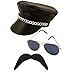 Price comparison product image Sofias Closet Men YMCA Man Fancy Dress Costume Props Leather PU Look Hat Moustache Gay Bondage