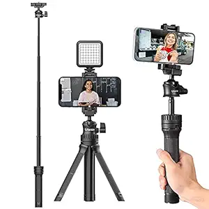 Yantralay MT-34 Ulanzi Extendable Tripod Selfie Stick with 2 in 1 Phone Mount, Compatible with All DSLR Cameras/Smartphones & Action Cameras,Vlogging Accessories