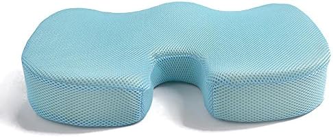 Memory Foam Cushion For Any Seat Sciatica,Coccyx Cushion Portable Ergonomic Chair Seat Pad for Indoor Outdoor Home and Office Car Seat Recliner Wheelchair , blue , 44*34 (short plush)