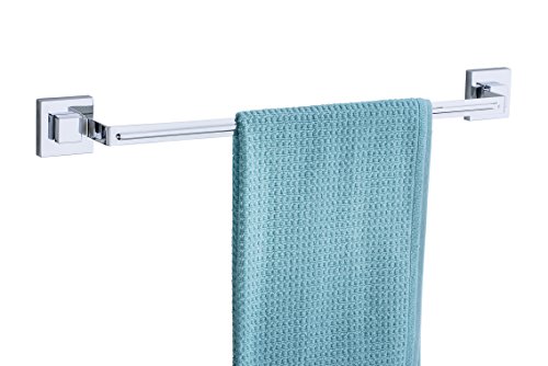 Wenko 22684100 Badetuchstange "Quadro" mit Vacuum-Loc, Edelstahl, Silber, 60.5 x 7 x 6 cm