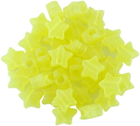 Glow In The Dark Star Bead Yellow Qty 100